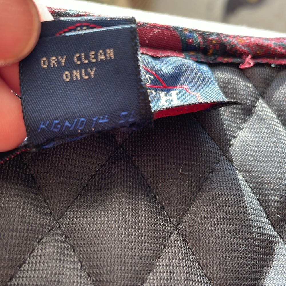 Kenneth Gordon Quilted Paisley Fitted Jacket Burgundy/Green/Yellow/Blue Size 4 - Picture 12 of 12